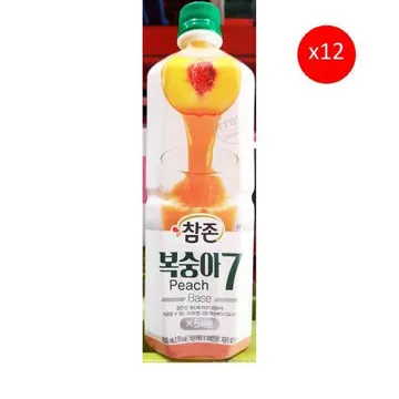 복숭아원액(참존식품 원액 835ml) 12개 식자재 업소용 대용량 복숭아 과일 다농원 참존 복숭아원액 쉘몬 에이드 프리스 스위트코리아