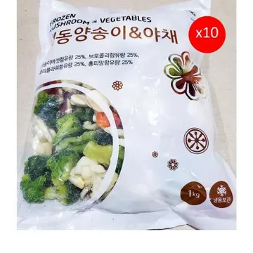 랜시푸드 양송이야채(4종 1K) 10개 식자재 업소용 대용량 아스파라거스 야채 홀파라거스 천일 랜시양송이 선인 랜시 대용량 냉동야채