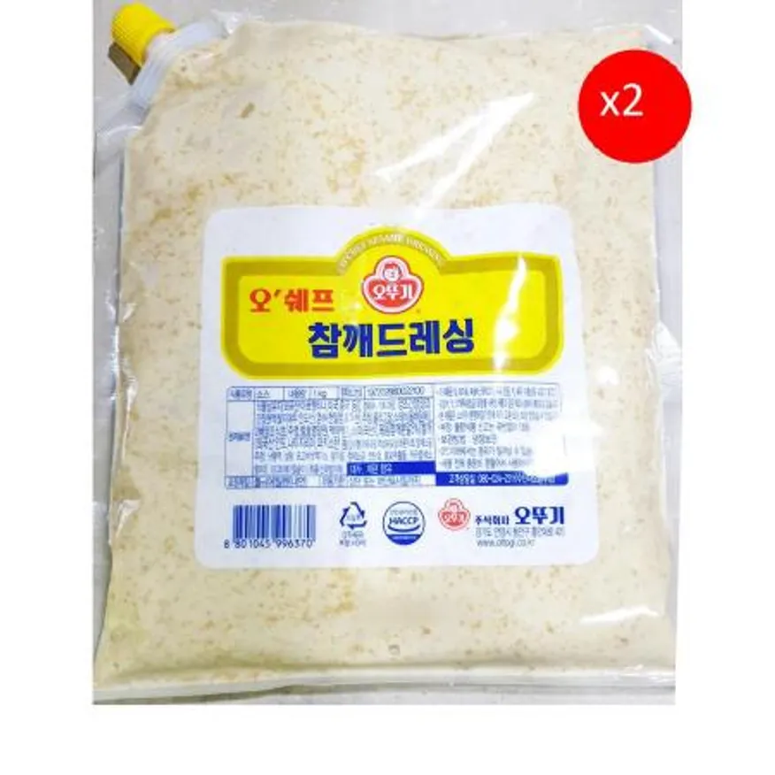 참깨드레싱(오뚜기 1k) X2 샐러드드레싱 참깨소스 드레싱 소스 업소용 대용량 식자재 샐러드소스 이미지