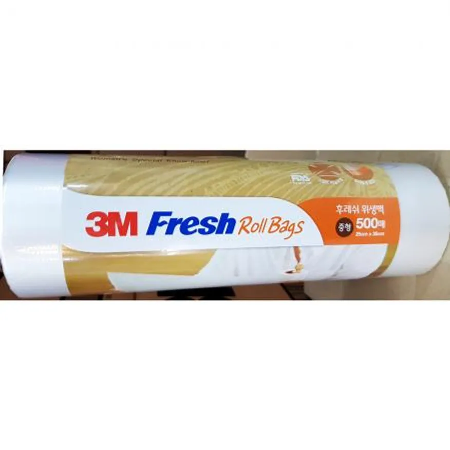 롤백(3M 중 500매 25x35) 1개 식자재 업소용 대용량 롤백 위생 크린랩 크린 매 두꺼운 후래쉬 크린백 국산 이미지