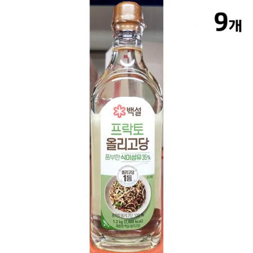 백설 프락토 올리고당 1.2Kg 9개 식자재 업소용 대용량 제일제당 대상 오뚜기 백설 두레촌 홍도라지조청 삼양사 안동제비원 국산 이미지