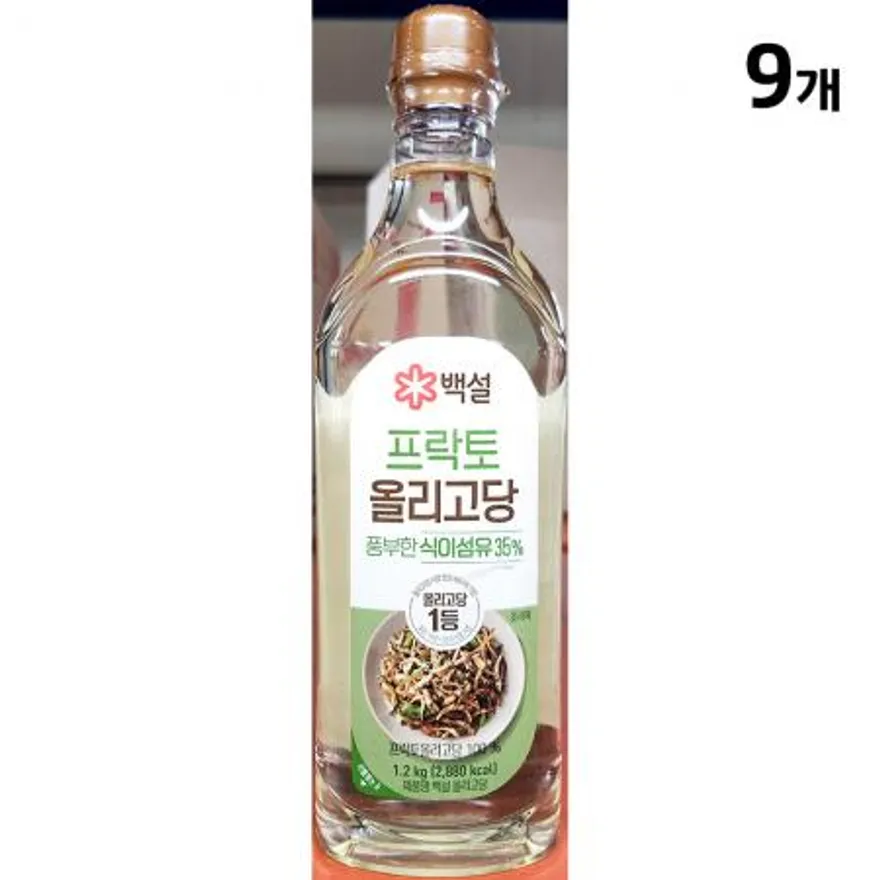 백설 프락토 올리고당 1.2Kg X9 요리당 설탕대체 감미료 건강식품 식자재 업소용 대용량 이미지