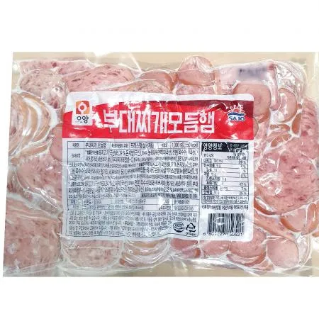 부대찌개모듬햄(1K)X5 업소용 대용량 식자재 부대찌개집 모듬햄 부대찌개햄 소시지 냉동햄 단체급식