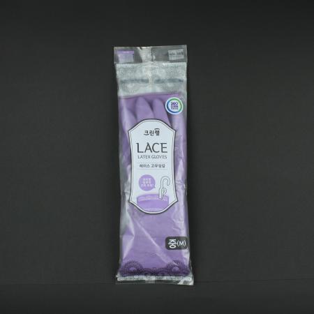 크린랩- 레이스고무장갑 바이올렛 중 고무장갑 주방장갑 설거지장갑 청소장갑 업소용 가정용 바이올렛고무장갑 중형고무장갑
