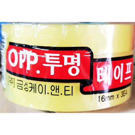 투명3절테이프(금성 16mmx25mx3개)X10개 투명테이프 사무용품 포장용품 문구용품 산업용품 가정용 스카치테이프 opp테이프 테이프