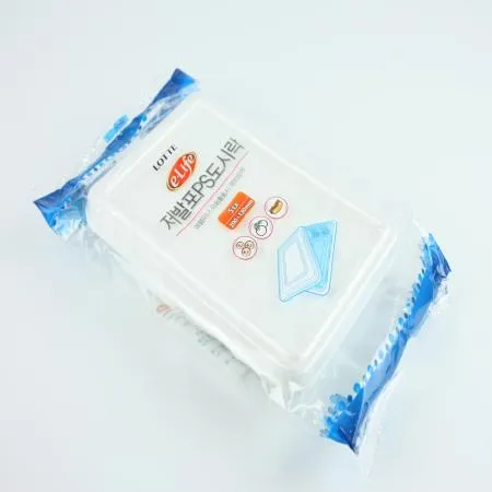 롯데-저발포ps 도시락 5개입 도시락용기 일회용품 업소용 대용량 ps도시락 플라스틱도시락 포장용기 배달용기 식당용 이미지