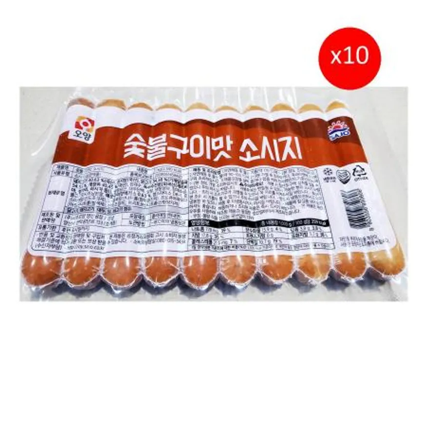 사조오양 소시지(숯불갈비맛 1K) X10 식자재 업소용 대용량 대림선 참피온소시지 소시지 오륙도 에쓰푸드 사조오양 에쓰 햄 대림 이미지