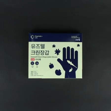 크린랩- 유즈웰 위생장갑 100매 1개 식자재 업소용 대용량 크린랩 크린 크린장갑 일회용 물가안정행사 온라인 이미지