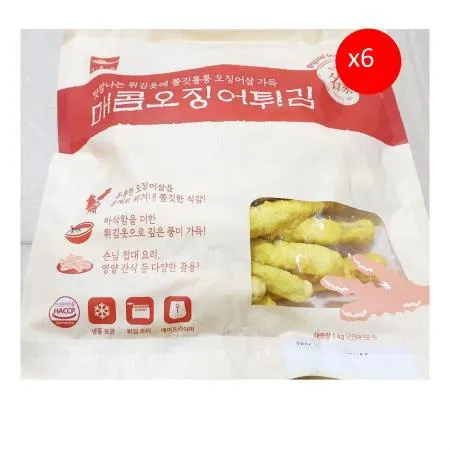 사옹원 매콤오징어튀김(1K) X6 업소용튀김 대용량튀김 식자재마트 냉동식품 술안주 오징어튀김 냉동튀김 간편안주