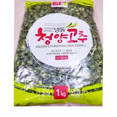황보마을 청양고추(슬 1K) 1개 식자재 업소용 대용량 황보마을 냉동 청양고추 제이제이무역 식재료용 글로벌