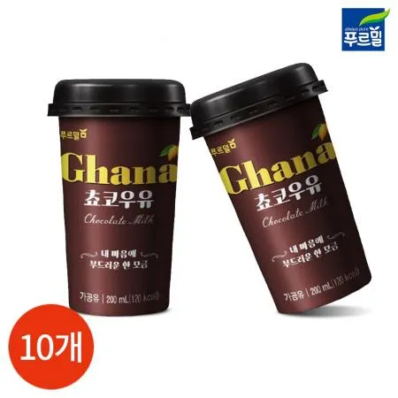 CL 푸르밀 가나 초코우유 컵 200ml x 10개