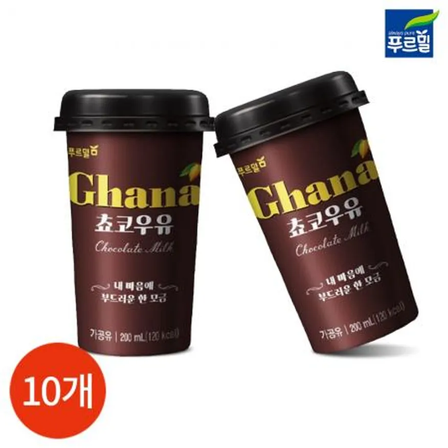 CL 푸르밀 가나 초코우유 컵 200ml x 10개 이미지