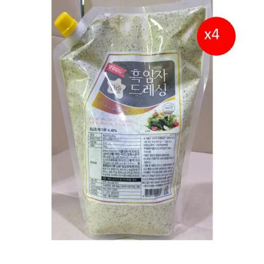 흑임자드레싱(평강 2k) 4개 식자재 업소용 대용량 평강 한끼스토리 파우치 흑임자 시저 참깨 크림시저 이미지
