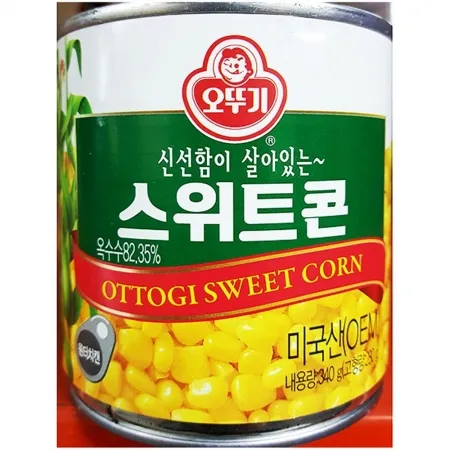 스위트콘캔(오뚜기 340g)X24 식자재 업소용 샐러드재료 스위트콘 옥수수캔 대용량 통조림옥수수 통조림 캔옥수수 콘샐러드재료