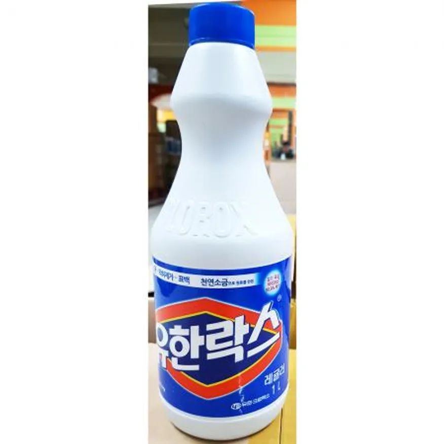 유한락스(레귤러 1L)X12개 식자재 업소용 대용량 유한 락스 표백제 소독제 식품용 과일세척제 식품용락스 과일 쉬미리 이미지