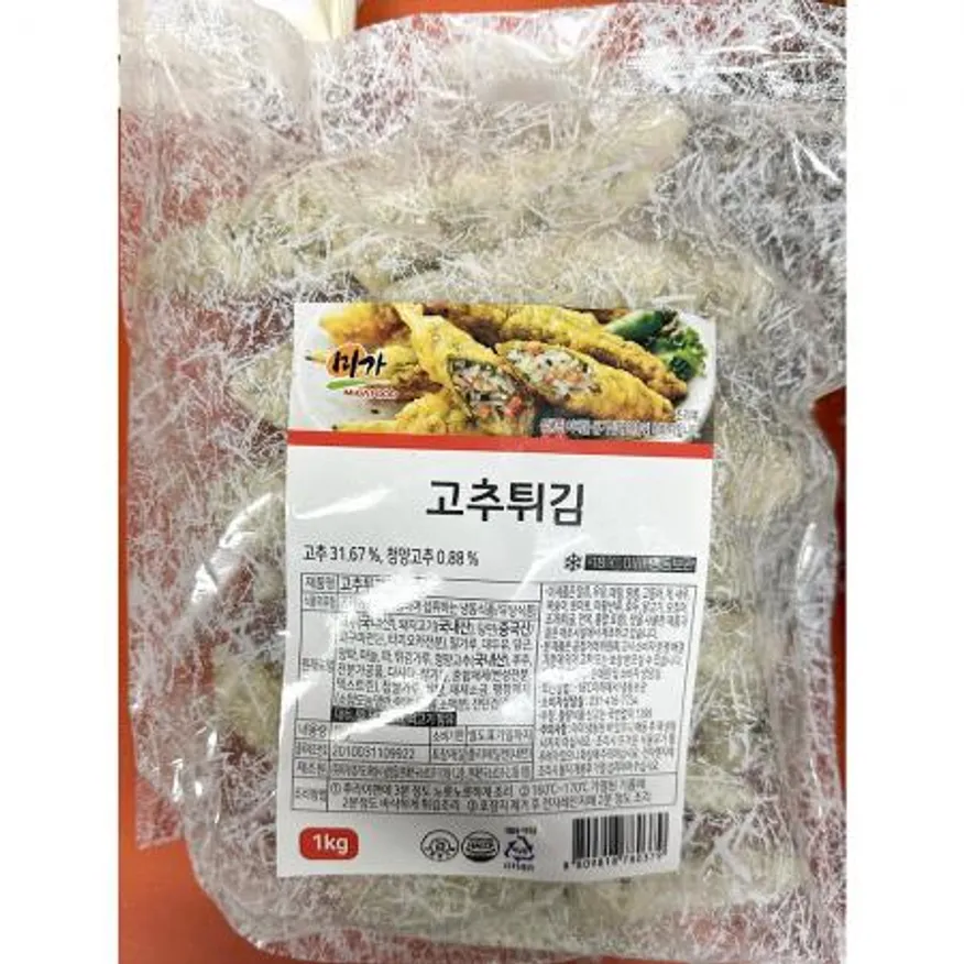 고추튀김(미가식품 냉동 1K) 냉동고추튀김 튀김 식자재 냉동식품 간식 안주 업소용 분식집 술안주 이미지