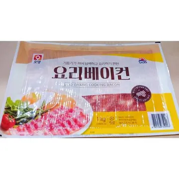 사조오양 요리베이컨 1k 1개 식자재 업소용 대용량 에쓰푸드 사조오양 슈가데일 오뗄 코주부 저염 쉐프 쉐프솔루션 베이컨