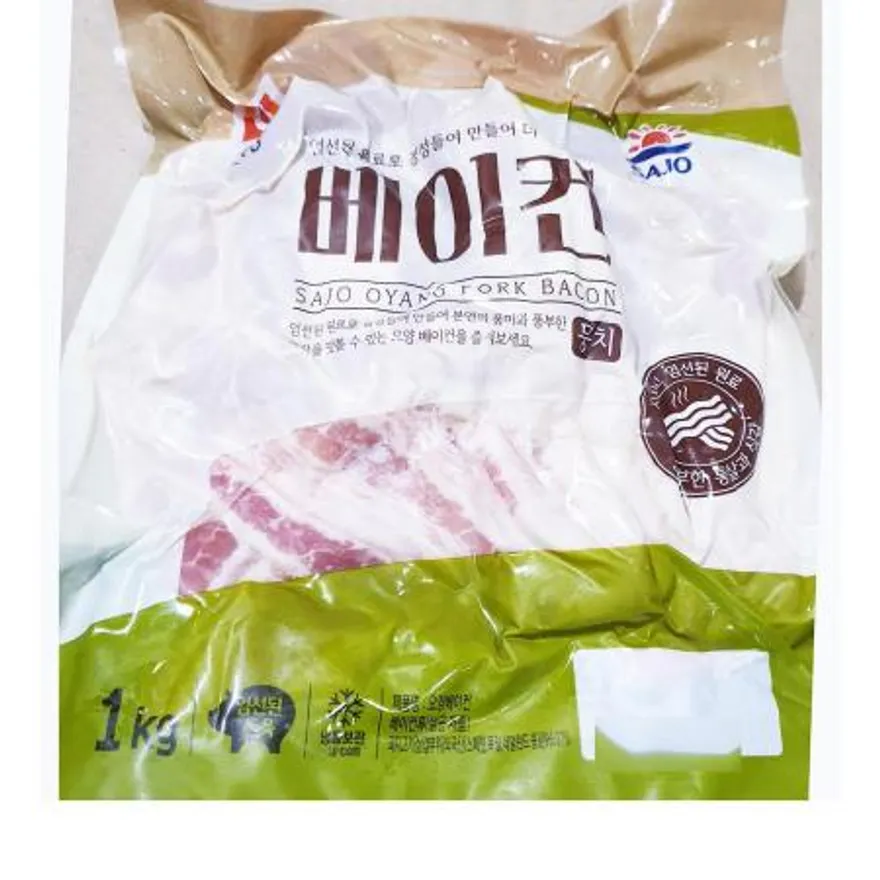 사조오양 베이컨(뭉치 1K) 냉동베이컨 업소용 식자재 대용량 냉동식품 간편식 학교급식 브런치재료 햄 이미지