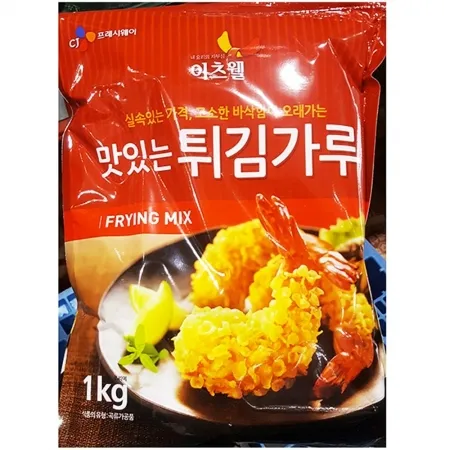 튀김가루(이츠웰 1K) 업소용 식자재 밀가루 튀김요리 대용량 바삭한튀김 튀김믹스 식당