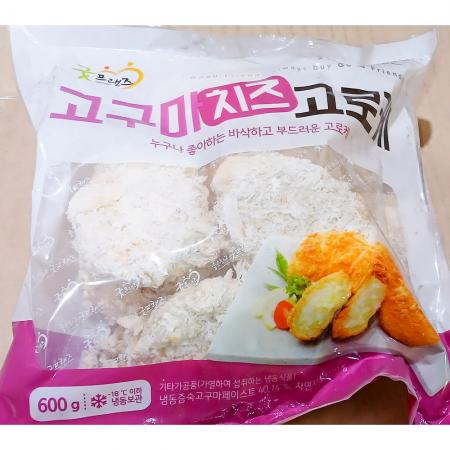 고구마치즈고로케(굿프랜즈 냉동 60g x10입 600g) 1개 식자재 업소용 대용량 사옹원 감자 모노키친 고로케 노브랜드 사조오양 군산 카레 지푸드