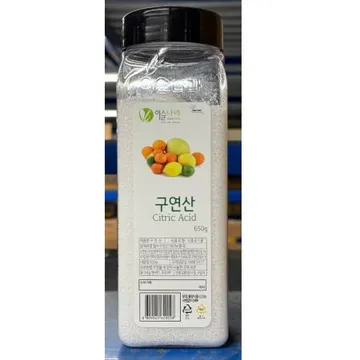 구연산(이슬나라 650g) 1개 식자재 업소용 대용량 레인보우샵 엘앤에스 엘지생활건강 고구려디엠 순담 살림백서 슈가버블 다이소 피비원