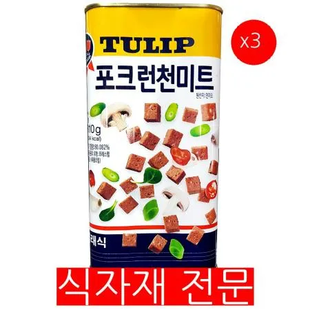 햄캔(튤립실속 런천미트 1.81K) 3개 식자재 업소용 대용량 부대찌개재료 햄캔 부대찌 노미트햄캔 개 호멜 백설 프라이드 부대햄