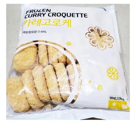 랜시푸드 카레고로케(30g x30개 900g) 냉동고로케 업소용고로케 식자재고로케 대용량고로케 분식집고로케 학교급식고로케 튀김간식 카레튀김 사이드메뉴