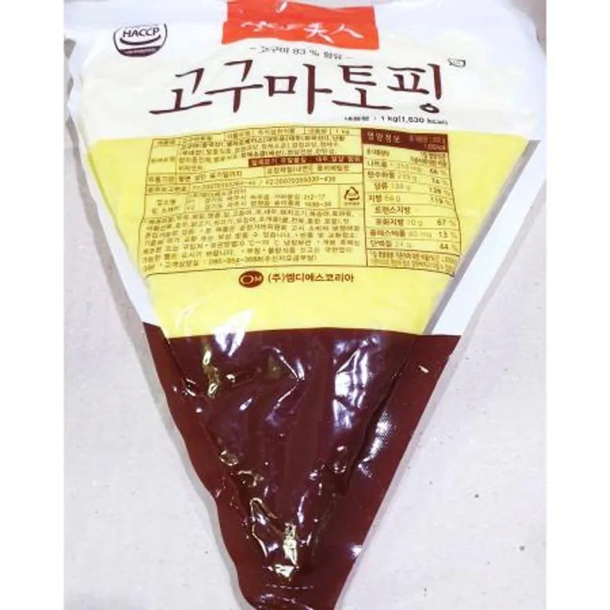 고구마토핑(MDS 1k) X15 고구마무스 고구마퓨레 고구마페이스트 카페재료 베이커리재료 디저트재료 업소용 단체급식 이미지