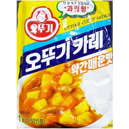 중간맛 카레(오뚜기 1K) 중간맛카레 업소용 식자재 카레가루 카레라이스 대용량 급식용 분말카레