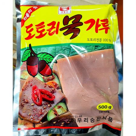 도토리묵가루(맷돌표 500g) 1개 식자재 업소용 대용량 도토리묵 신영몰 산들약초 도토리묵가루 대용량 식당용 청원농산 무배 도토리