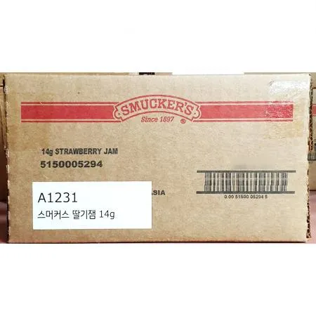 딸기잼(일회용 스머커스 14g 200개입) 업소용 대용량 카페재료 개별포장잼 소포장잼 호텔조식 급식 딸기쨈 이미지