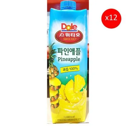 파인애플주스(돌 1L) 12개 식자재 업소용 대용량 파인애플원액 로쏘 파인 쉘몬 청솔 파인애플 누보 파인애플시럽 파인애플농축액 이미지
