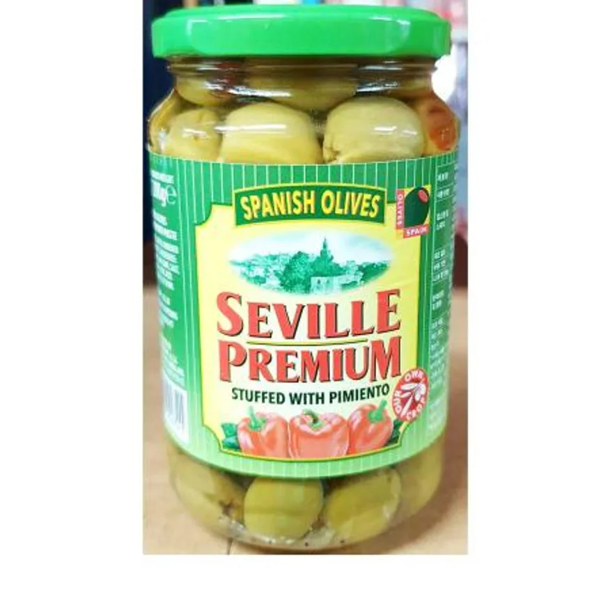 올리브(그린 Seville 360g) 그린올리브 세비야올리브 절임올리브 통올리브 술안주 칵테일재료 샐러드재료 파스타재료 가정용 이미지