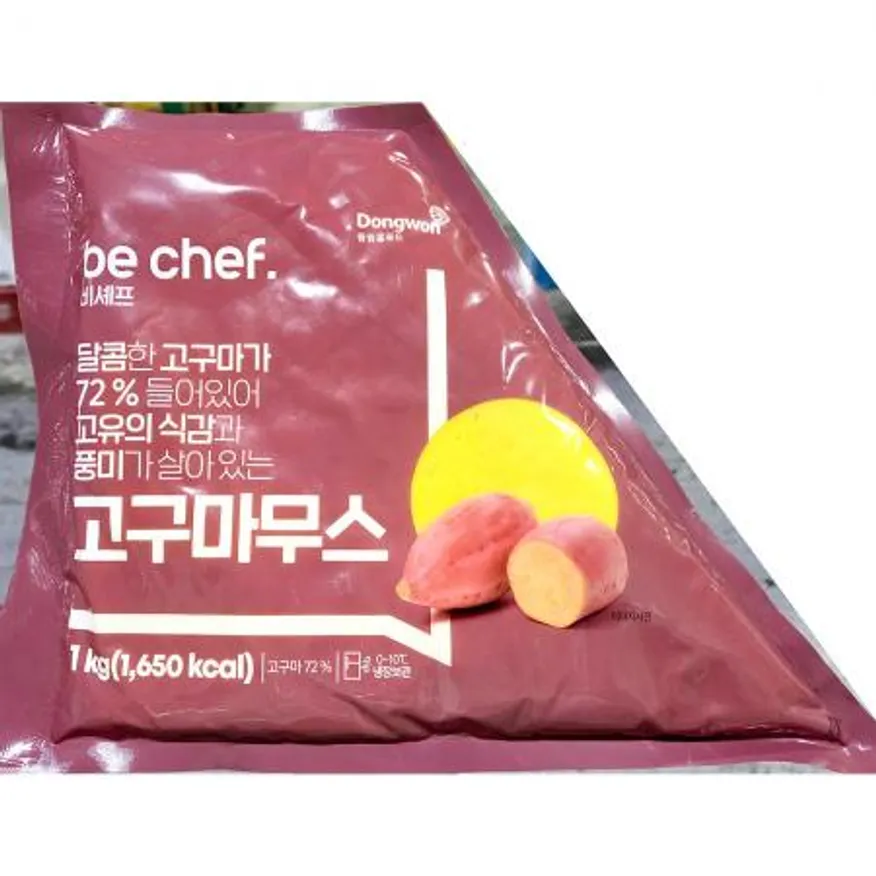 고구마무스(삼조쎌텍 1k) 식자재 업소용 대용량 베이커리재료 카페재료 고구마퓨레 디저트재료 스위트포테이토무스 이미지