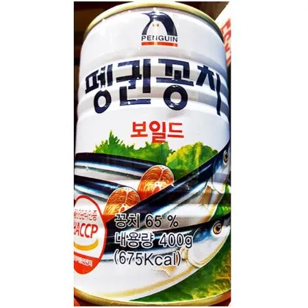 꽁치캔(펭귄 400g) 24개 식자재마트 대용량 업소용 꽁치통조림,꽁치깡통,꽁