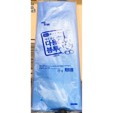 에코프랜드 다용도봉투파란색 30L 48x64cm 100매 20개 식자재 업소용 대용량 재활용 검정 공장직영 비닐봉투 배접 생분해 알찬리필 마트 킹스봉 이미지