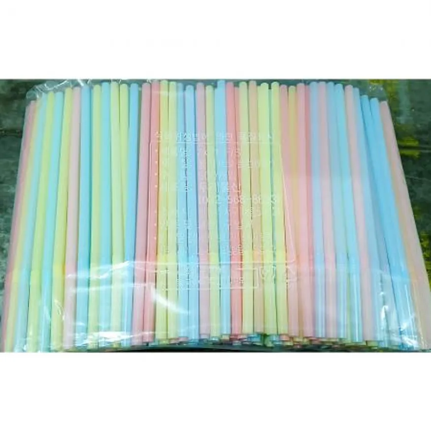 스트로우(쉐이크파스텔 혼합 7mm x21cm) 카페용 식당용 테이크아웃 음료용품 대량구매 플라스틱빨대 일회용빨대 스무디빨대 빨대 쉐이크빨대 이미지