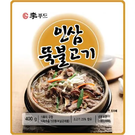 (이푸드)인삼뚝불고기 400g 1개 식자재 업소용 대용량 초원 뚝배기불고기맛집 뚝불 이푸드 태종 버섯 정성온 쉐프솔루션 허피디 이미지