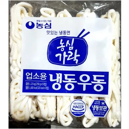농심 가락 냉동우동면(250gx5) 식자재 업소용 대용량 우동면 가락우동면 우동사리 분식재료 식당 분식집