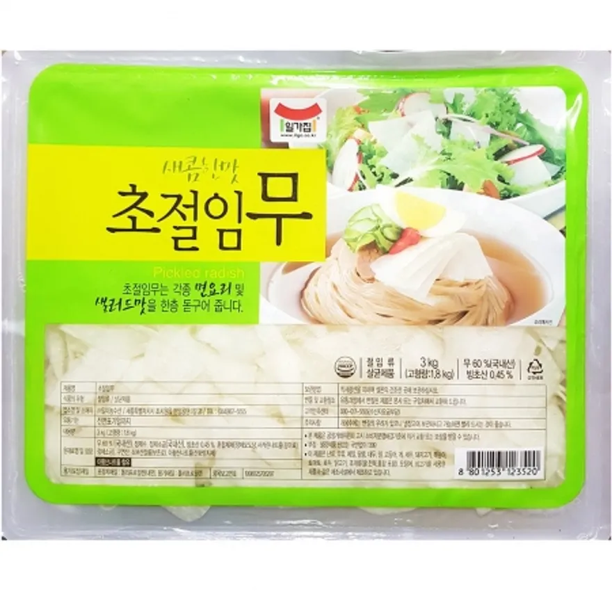 일가 초절임무 3K 절임무 무피클 치킨무 식자재 업소용 대용량 식당용 반찬 이미지