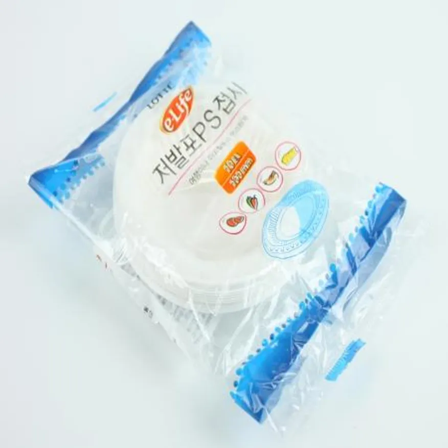 롯데-저발포PS접시 100Ø 업소용 일회용품 식당비품 포장용기 배달용품 ps접시 일회용접시 플라스틱접시 접시 테이크아웃 이미지