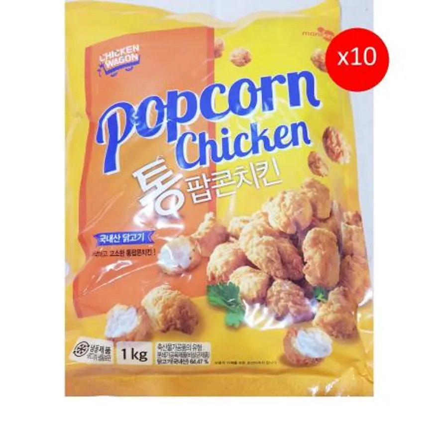 마니커 팝콘치킨(약6g x160개 1K) X10 치킨팝콘 냉동치킨 순살치킨 닭튀김 치킨너겟 업소용 대용량 간식 술안주 이미지