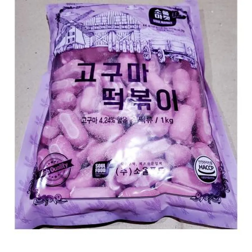 고구마떡볶이떡(소울 냉동 1K) 1개 식자재 업소용 대용량 떡드림 떡안에 이미지