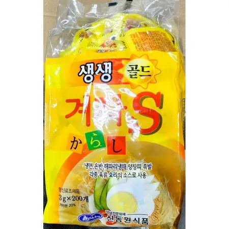 일회용 겨자(신동원 3g x200입) 업소용 식자재 겨자소스 일회용소스 배달음식 도시락용 소분소스 냉면 냉채