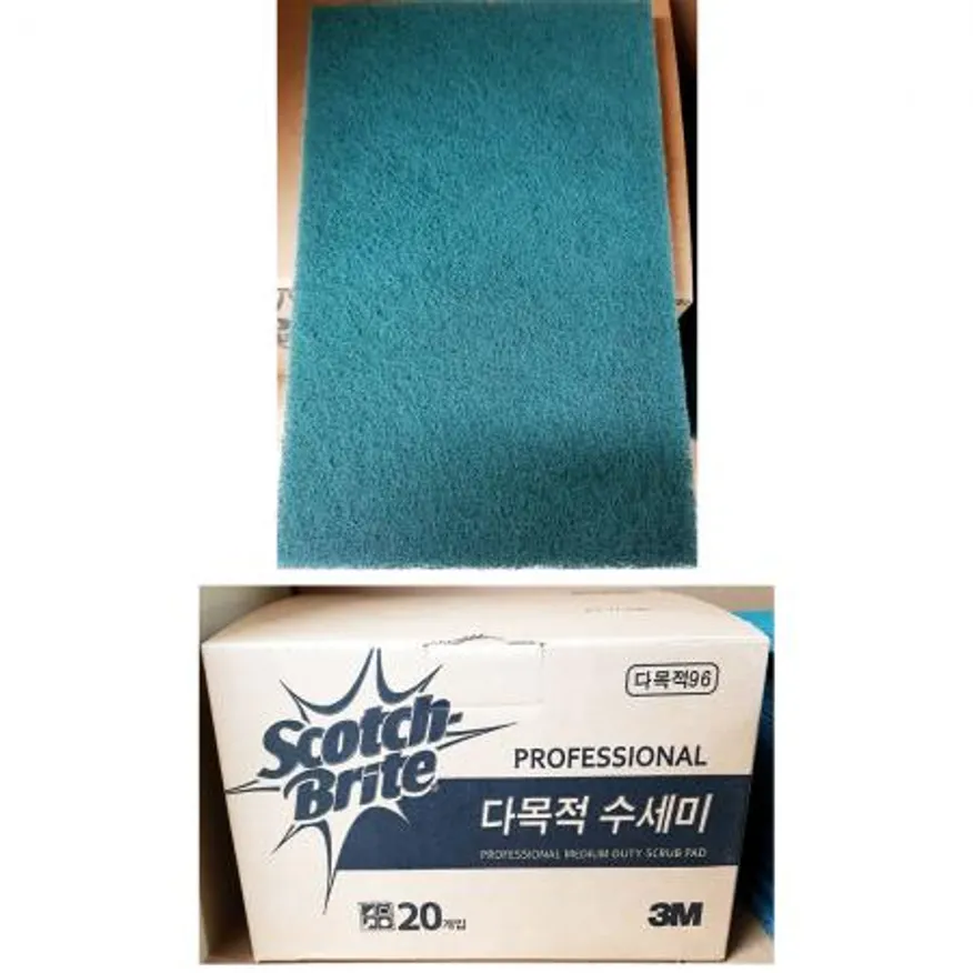96다목적수세미(스카치 대 20P )X12개 식자재 업소용 대용량 개입 스카치 은사 다목적 매 무배 아크릴펄프 주방 이미지