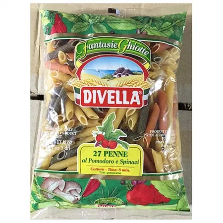 삼색펜네 (디벨라 500g) 4개 식자재 업소용 대용량 디벨라 데체코 삼색펜네 이탈리아 펜네 디발라 그라노로 줄무늬 바로니아 이미지