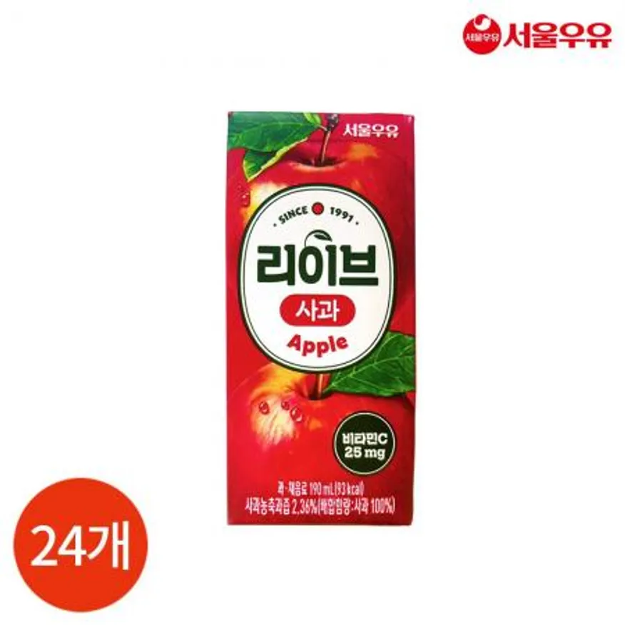 CL 서울우유 리이브 사과 190ml x 24개 이미지