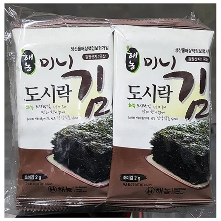 미니도시락김(해농10봉)X24 도시락김 조미김 식탁김 밥반찬 아기반찬 도시락반찬 캠핑음식 식자재 업소용김 이미지