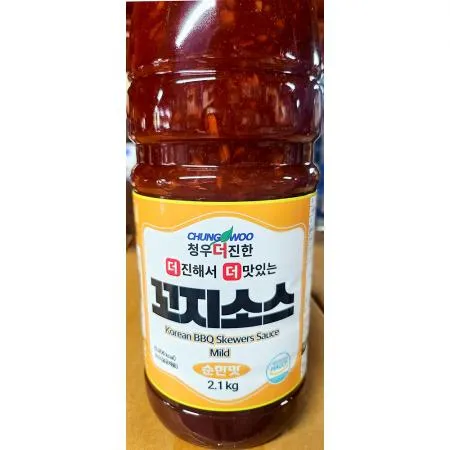 순한맛꼬지소스(청우 2.1k) 1개 식자재 업소용 대용량 청우 바로 닭 대용량 순한맛꼬지 매운 이슬나라 예그린 액상 이미지