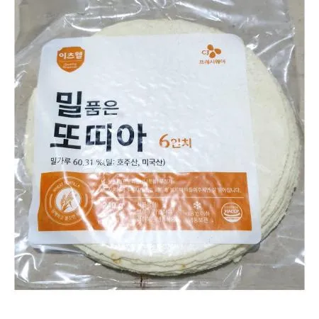 이츠웰 밀품은또띠아(6인치 12장 240g) 1개 식자재 업소용 대용량 또띠아랩 이츠웰 라레이나 인치 담두 와이케이글로벌 밀또띠아 단품메뉴 또띠아